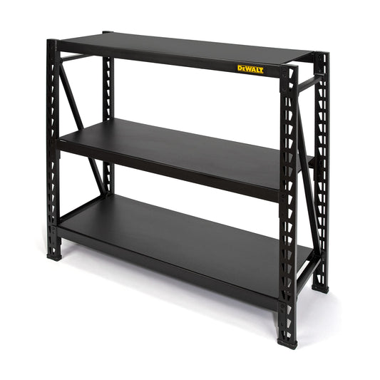 DEWALT 41658 DXST4500BLK 3-Shelf Industrial Storage Rack with Laminate Deck - 50”W x 18”D x 48”H, Black