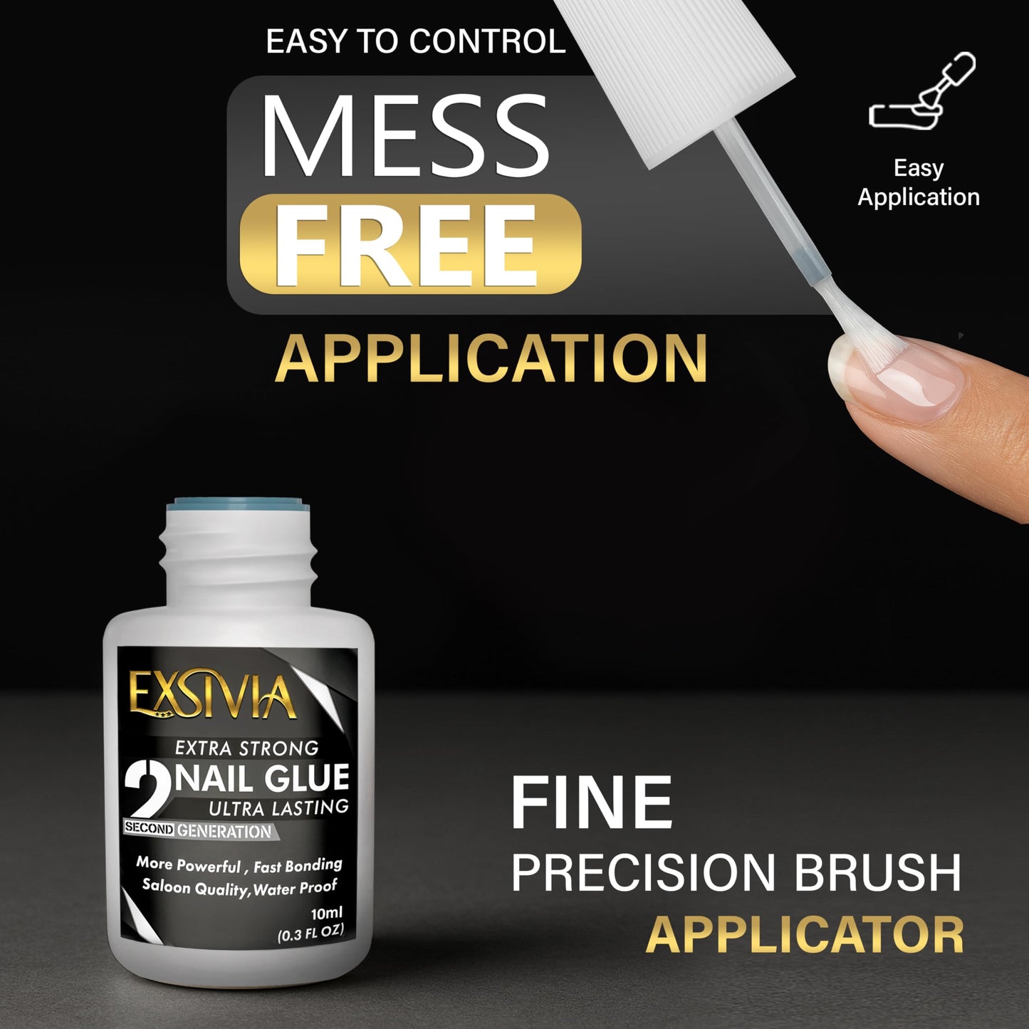 Super Strong 2nd Generation Nail Glue (10ml) & Acetone-Free Remover (50ml) with Cuticle Pushers, Essential Press-On Nail Kit, Quick Dry, Long-Lasting Bond, No UV Lamp Needed