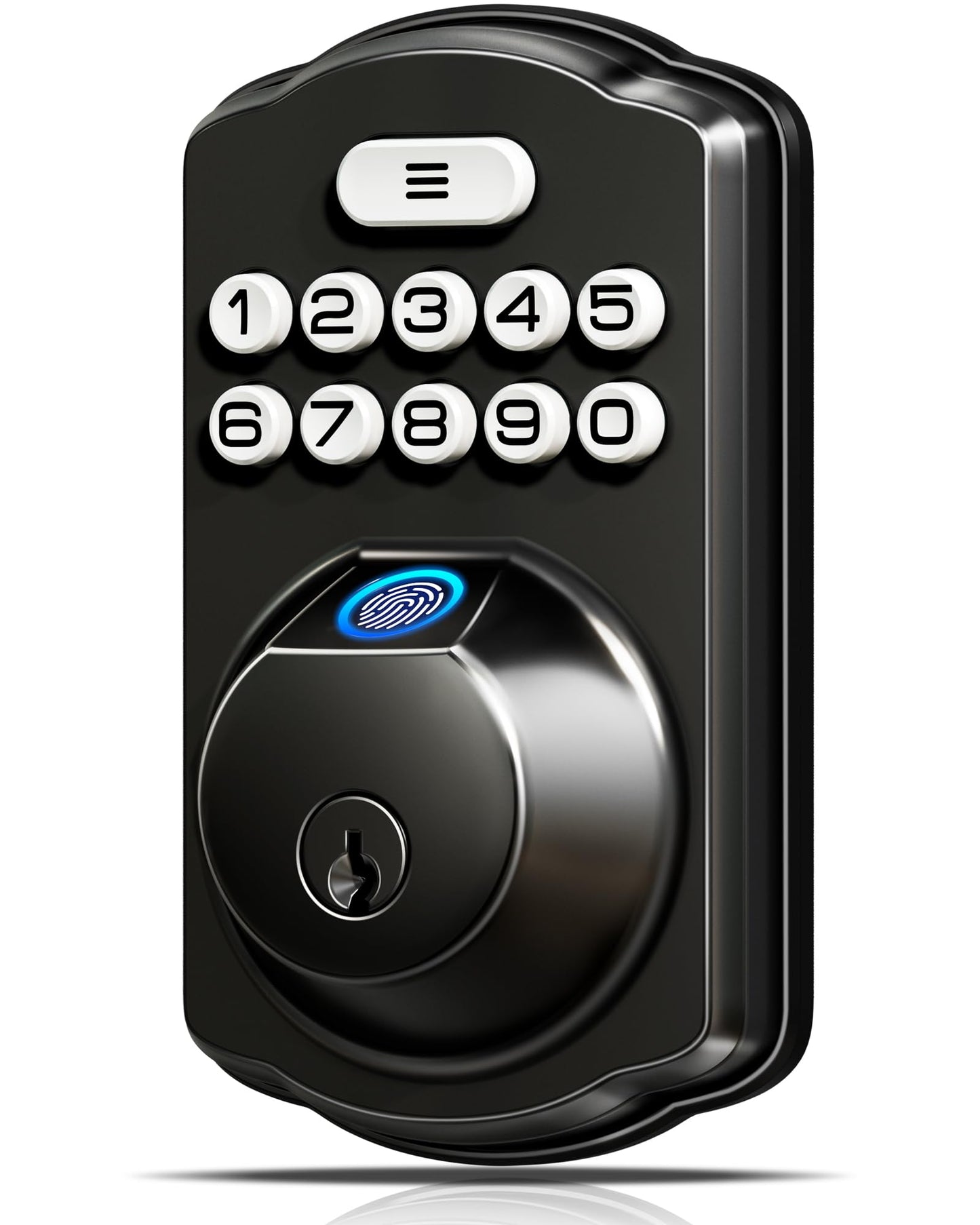 Veise KS02A Fingerprint Keyless Entry Door Lock, Auto Lock, Electronic Keypad Deadbolt for Front Door, Biometric, Anti-Peeping Password, Easy Install, Matte Black