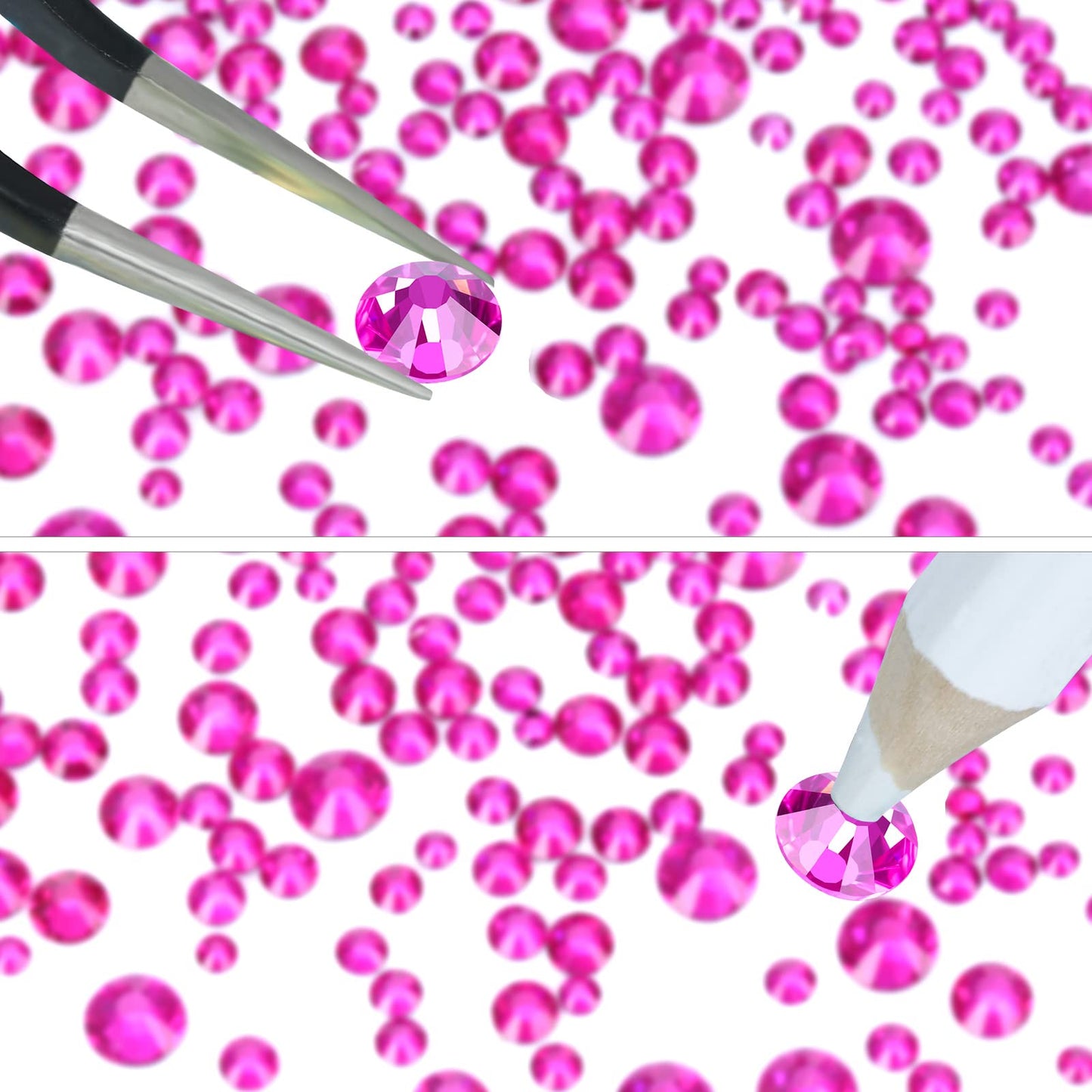 Meibite Peach Glass Flatback Rhinestones for Nails, Crafts & Clothes – 4240PCS 6 Sizes (SS6–SS20) Crystal Gems Kit with Tweezers & Picker, Non Hotfix DIY Rhinestones for Tumblers, Shoes, Nail Art