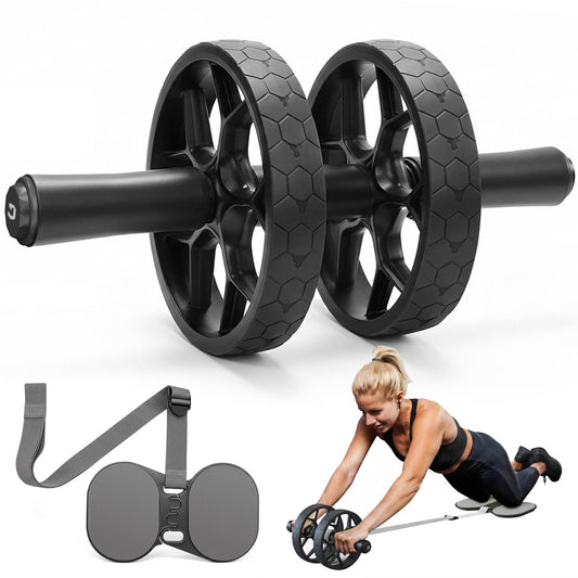 VINSGUIR Ab Roller Wheel for Beginners to Pros, Ab Roller with Adjustable & Detachable Resistance Band, Abs & Core Workout Equipment for Home Gym, Abdominal Wheel with Exercise Guide and Knee Pad, Men Women