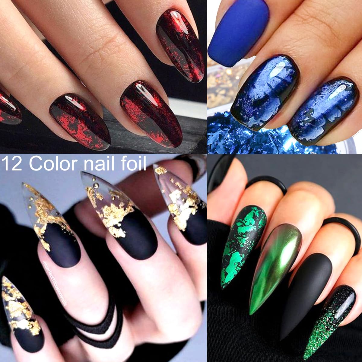 UARUOGP 3 Boxes 36 Grids Nail Art Foil Flakes Glitter Irregular Mica Seashell Flakes,Nail Supplies Glitter Slice Colorful Marble Seashell DIY Acrylic Decorations Charms