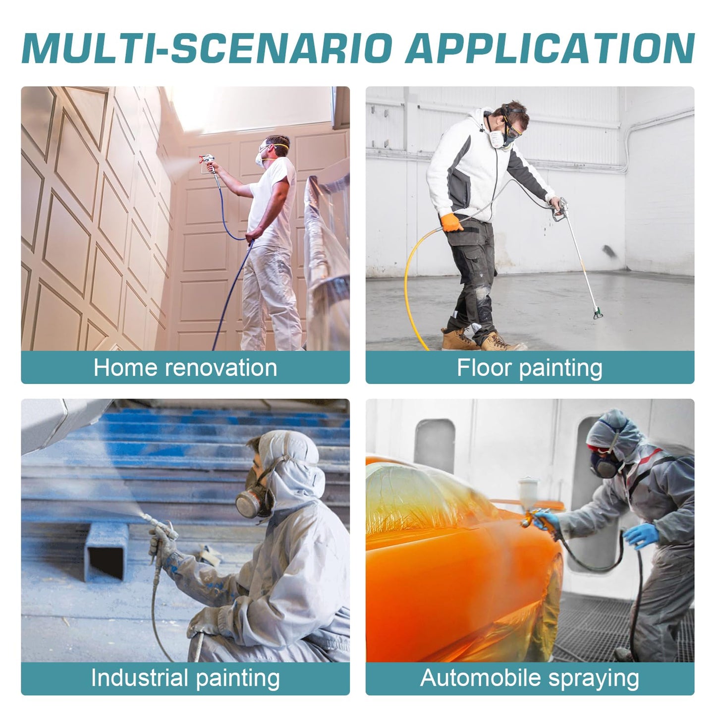 GarveeTech X10 Airless Paint Sprayer, 0.32GPM Stand Paint Sprayer, 3300 PSI 750W High Efficiency Paint Sprayer Machine with Extension Pole and Cleaning Kits for House Fence Painting DIY Furniture
