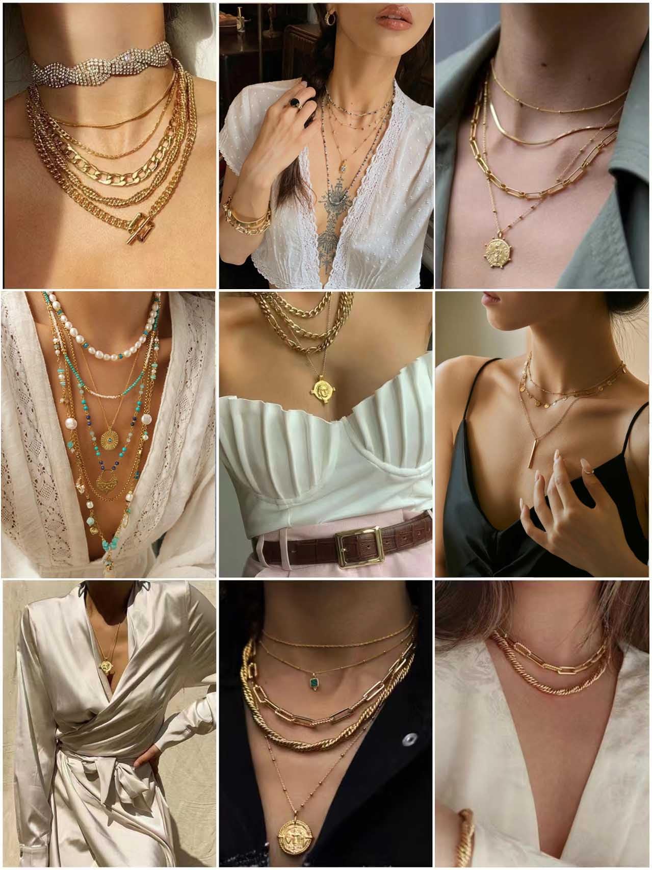 Layering Magnetic Necklace Clasps, Multiple Necklace Clasp,Necklace Clasps for Layered Look，Stainless Steel Chain Link Clasps for Necklaces and Bracelets, Silver, Gold (4pcs|Golden Silver B)
