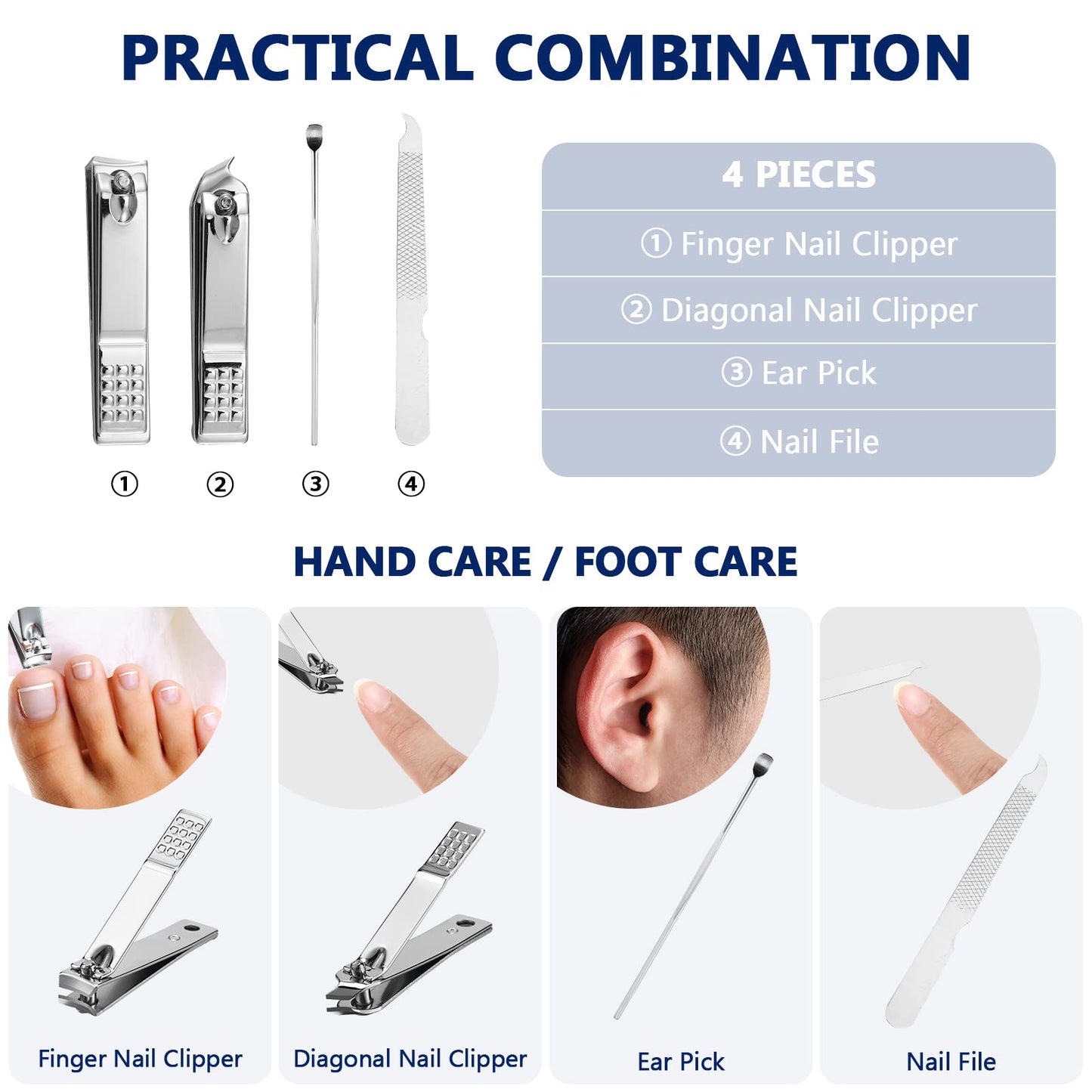 Geosar 12 Sets Manicure Gifts for Mothers Day Bulk Nail Clippers Pedicure Kit Stainless Steel Professional Pedicure Grooming Kits Nail Care Tools with Travel Case for Women Men Hand Foot(Black)