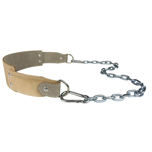 Dominion Strength Training Gray Suede Heavy-Duty Leather Dip Belt with Steel Chain - Ultimate Accessory for Weighted Pullups, Dips, and Progressive Overload (Gray Suede)