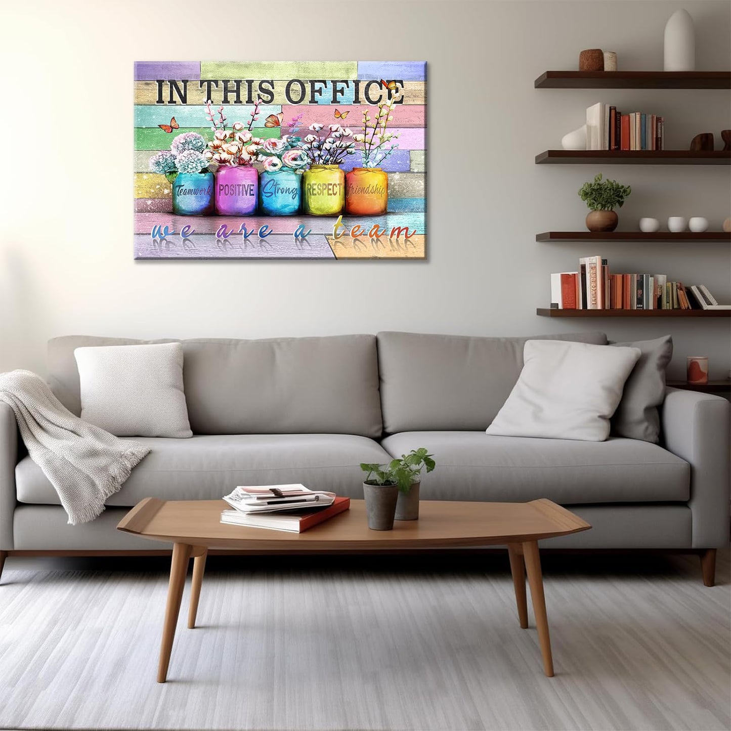 Inspirational Office Canvas Wall Art In This Office We Are A Team Motivation Human Resourcesflowers Inspirational Quotes Phrases Poster Framed Wall Art Team Motivational Quotes Team Decor 12x16 In