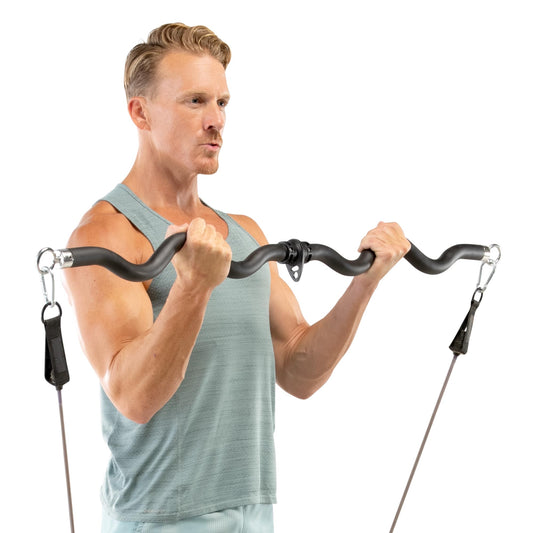 Marcy Deluxe Exercise Curl Bar for Lats, Curls and More for Home Gym Workouts BBEB-7355