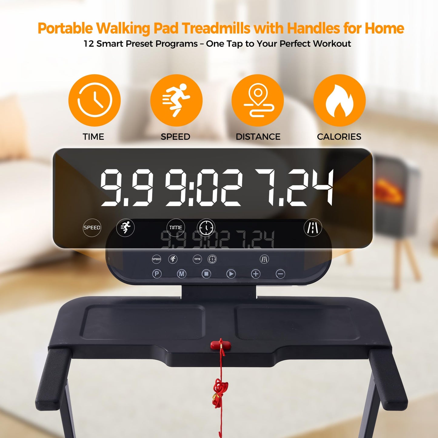 HevGlrm Walking Pad Treadmill with Incline, 2026 Upgrade Portable Treadmill with Handles for Home Small, 3.5HP Small Walking Pad with Handle Bar, 0.6-10.0MPH, 400LBS