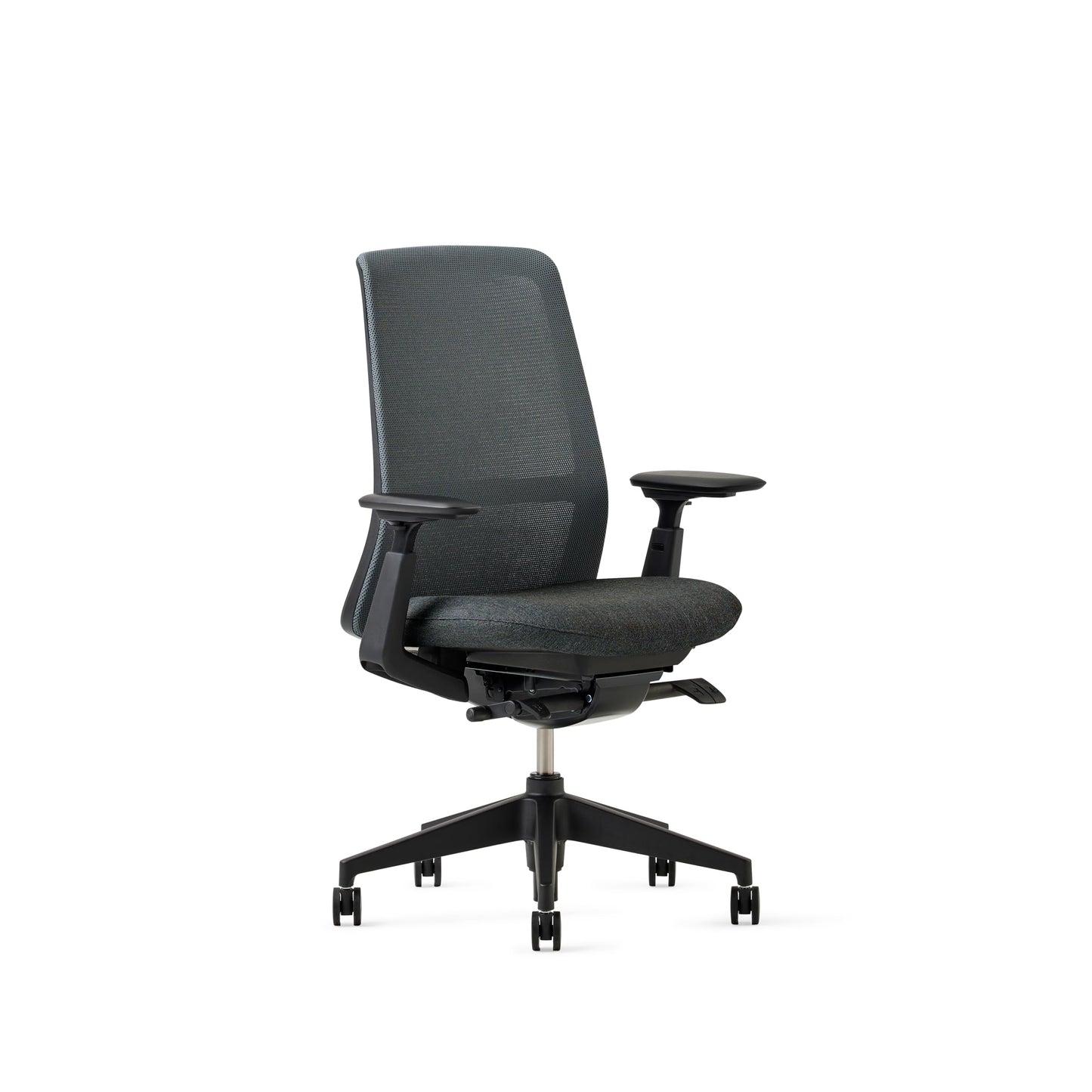 Haworth Soji Office Chair with Ergonomic Adjustments, Adjustable Desk Computer Chair with Flexible Mesh Back, Without Lumbar Support, Home Office Furniture, Charcoal