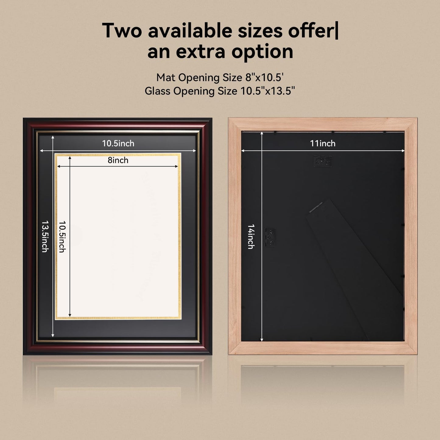GAMYPET Solid Wood Diploma Frame 8.5 x 11 Certificate Frames with Black Mat or 11x14 Document without Mat as Graduation Picture Frame