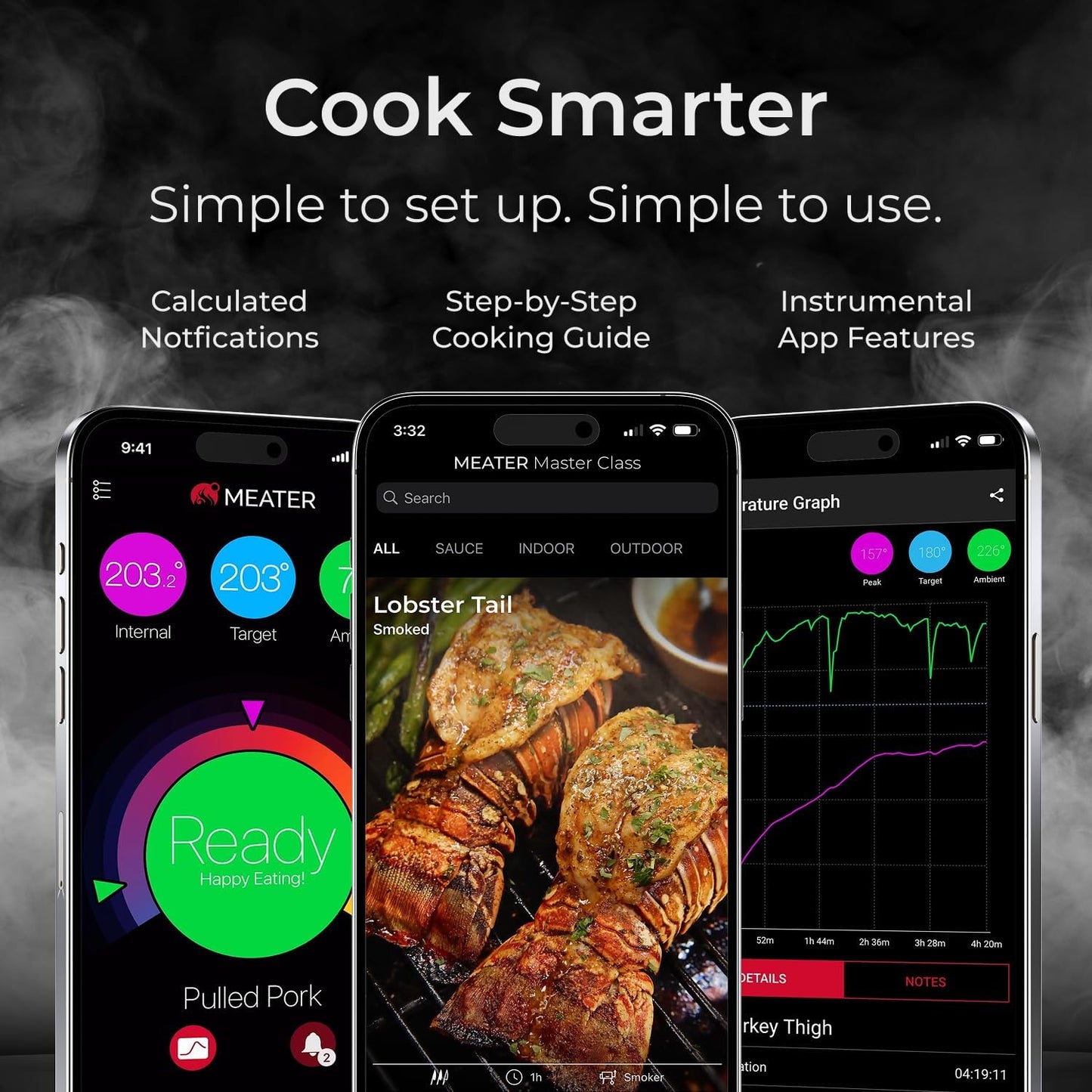 MEATER Pro: Smart Bluetooth Wireless Meat Thermometer Digital | 1000°F Heat Resistance | Long Range | Certified Accuracy | BBQ, Oven, Grill, Smoker, Air Fryer, Deep Fryer