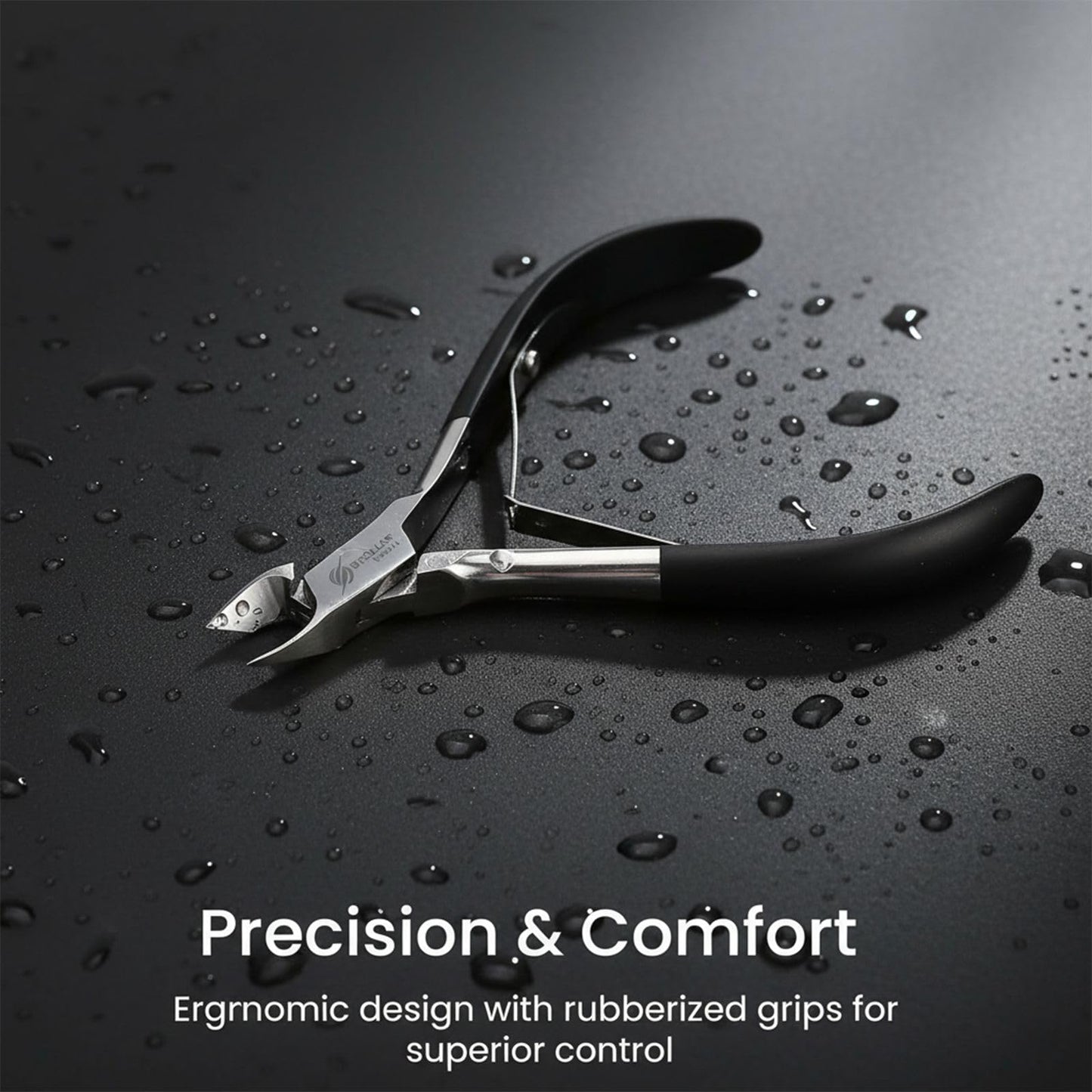 Stellar Shears 5-in-1 Cuticle Trimmer Set – Professional Cuticle Nipper, Scissors, Pusher, Tweezer & Nail File – Stainless Steel Manicure Pedicure Kit for Women, Salon & Home Nail Care (Matte Black)