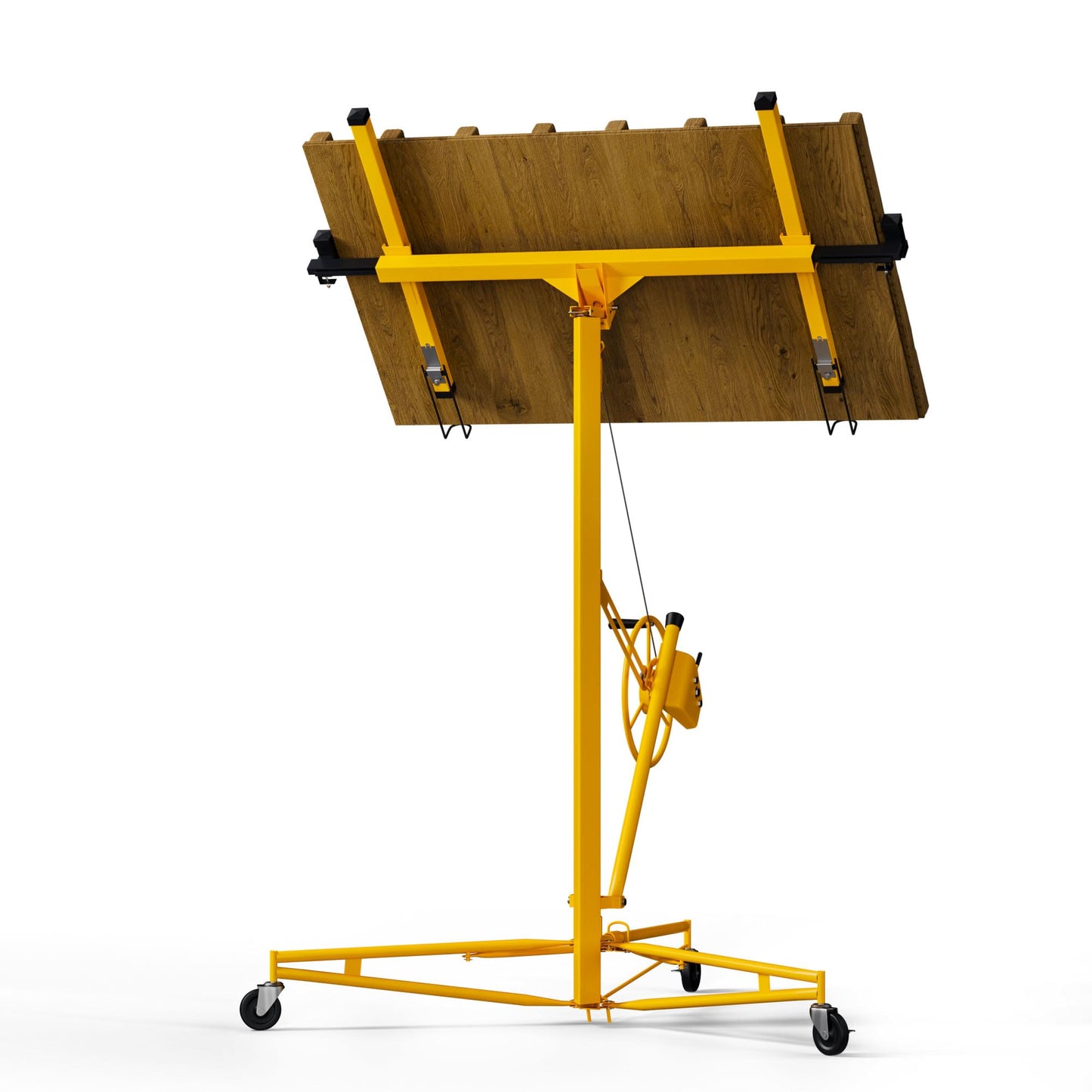 Drywall Lift 16 Ft,Sheetrock Lift Drywall Lifter,150LBS Heavy Duty Rolling Lifter Panel,Hoist Jack with 360° Adjustable Telescopic Arm & 3 Lockable Wheels (16 Ft Yellow) (16FT Yellow)