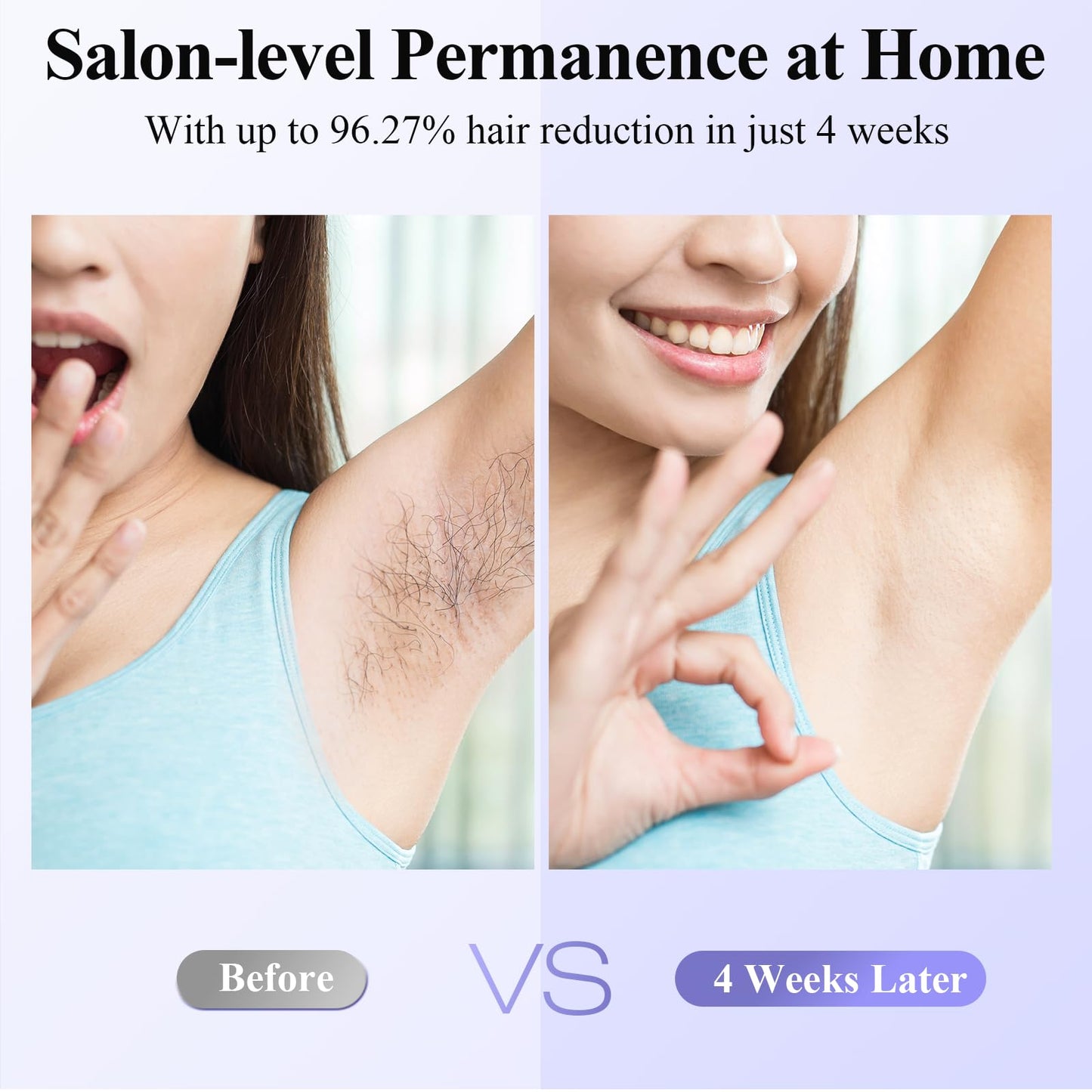 Xsoul Laser Hair Removal with Sapphire 5℃ Ice Cooling, Painless & Permanent IPL Laser Hair Device for Women Men, 2 Modes, 5 Levels, 999,999 Flashes, at Home Hair Remover for Bikini, Armpit & Face