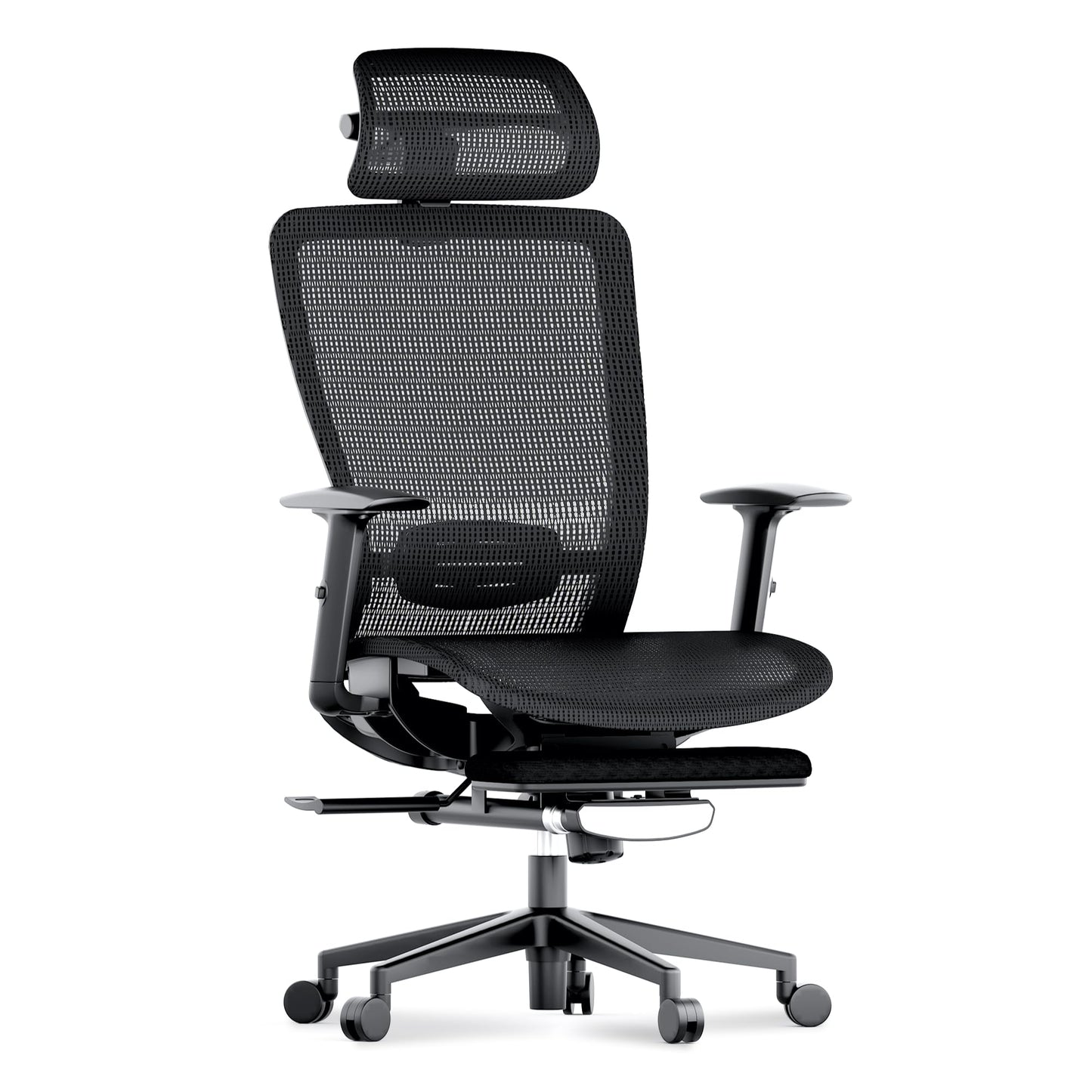 FLEXISPOT OC3 Air Ergonomic Office Chair with Footrest, Mesh Back Computer Chair, Home Office Desk Chairs, with Adjustable Lumbar Support/3D Headrest/Reliable Base, Mesh Seat Cushion, Black, Air-F