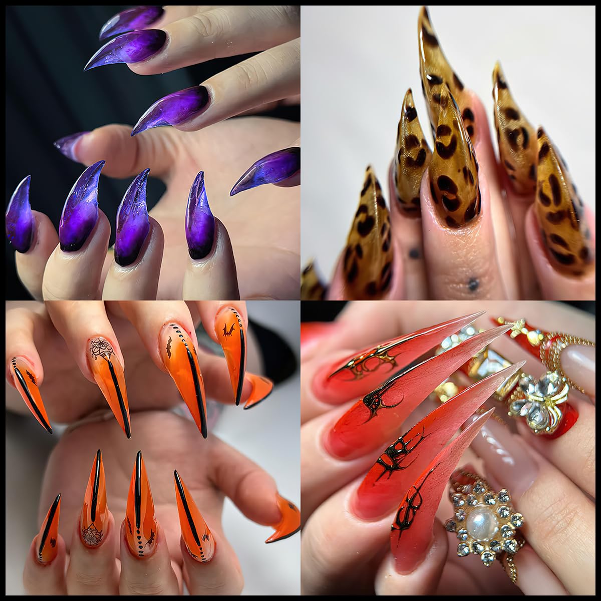 140 Pcs Eagle Claw Nail Extension Tip Pre-Shaped PP Gel Full Cover Long Curved Stiletto False Reusable Nail Tips (2, Transparent)