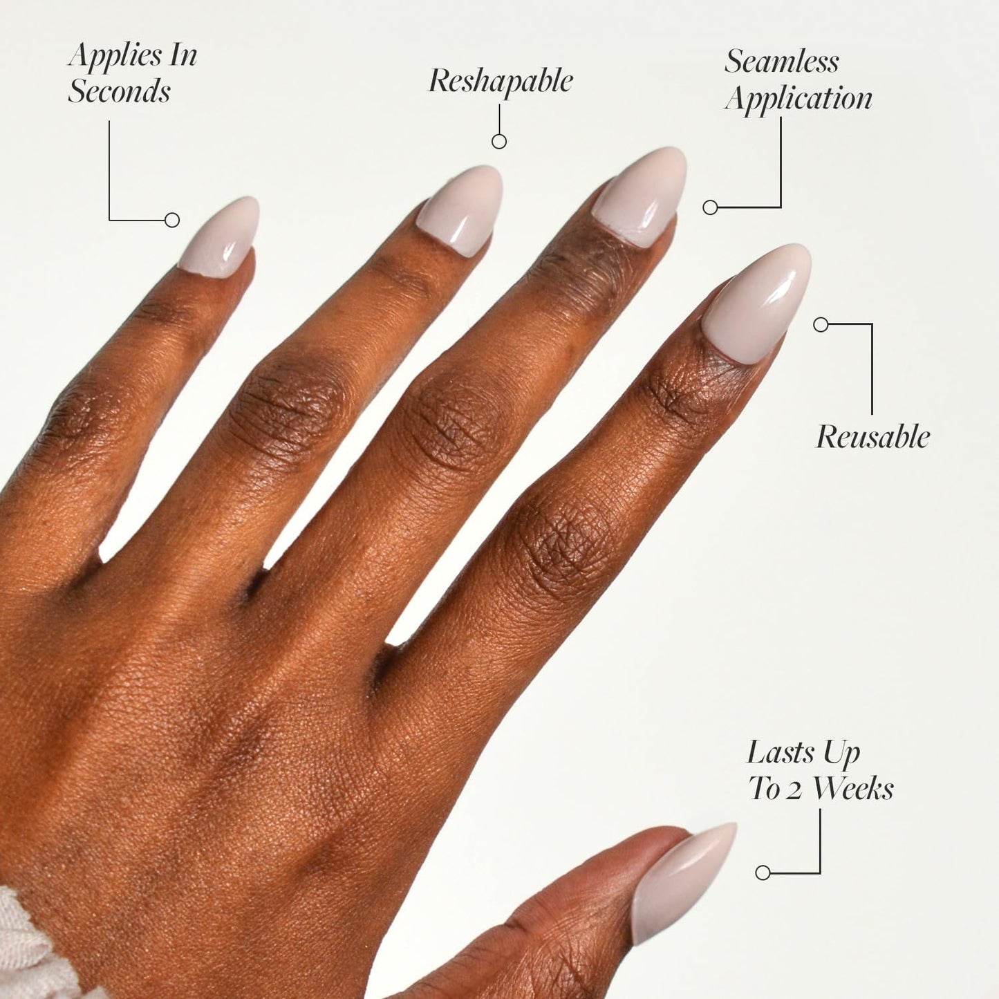 Glamnetic Press-On Nails - Ballet Pink | Opaque Light Blush Pink Short Almond False Nails | 15 Sizes - 30 Nail Kit with Glue and Remover