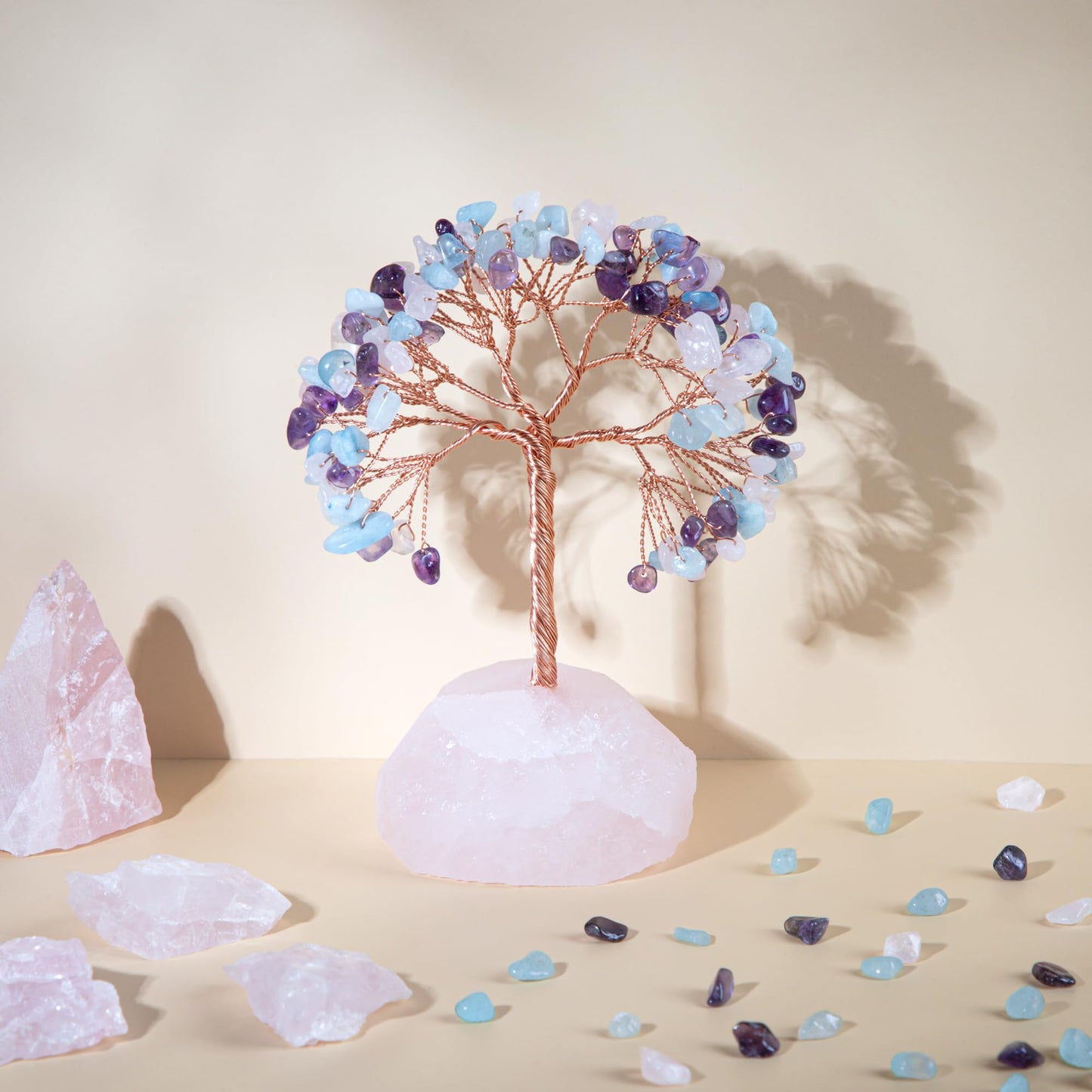 ZenBless 7 Chakra Healing Crystals Stones Tree of Life, Feng Shui Money Tree,Little Fake Bonsai Zen Spiritual Home Living Room Cubicle Office Desk Decor and Accessories for Women
