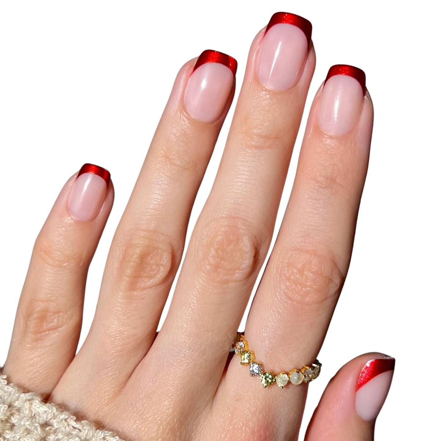 PaintLab Press On Nails - Red Crimson Short Square Fake Nails, 30 Nails in 15 Sizes with Glue, Reusable Salon Quality Press On Nails