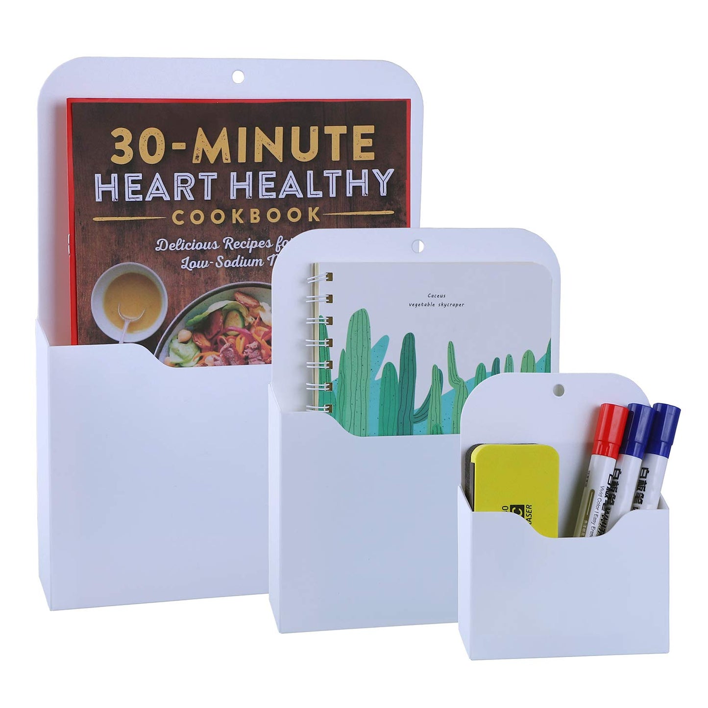 Antner 3 Pack Magnetic File Holder Magnetic Wall File Organizer Refrigerator Storage Pocket Mail Planners Case for Whiteboard, Refrigerator, Metal Locker, L/M/S Size