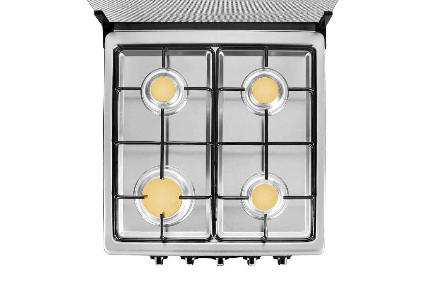 20" Free Standing Gas Stove Oven Range,4 Burner LPG Cooktop with 65L Oven, 201 Stainless Steel Body, Double Layer Mirror Surface Tempered Glass Door, Compact Design for Kitchen (NG-LPG Conversion Kit)