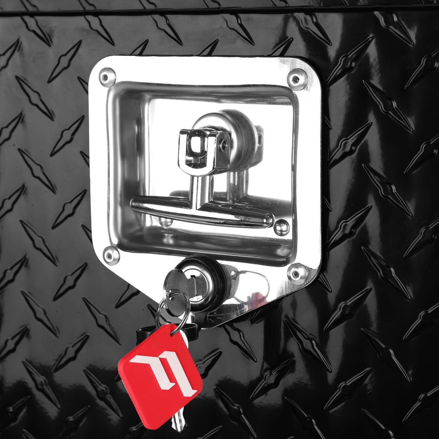FORWODE 30 Inch Underbody Truck Tool Box Aluminum Storage Tool Box for Pickup Truck Bed, RV Toolbox - Black