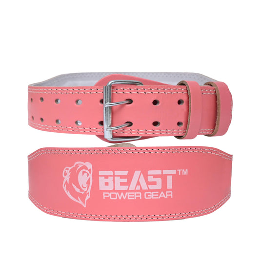 Weight Lifting Belt - 4” Genuine Leather Belts Padded Lower Back Support for Gym Bodybuilding Squat Deadlift Weightlifting Cross Strength Training Men Women Free Wrist Wrap