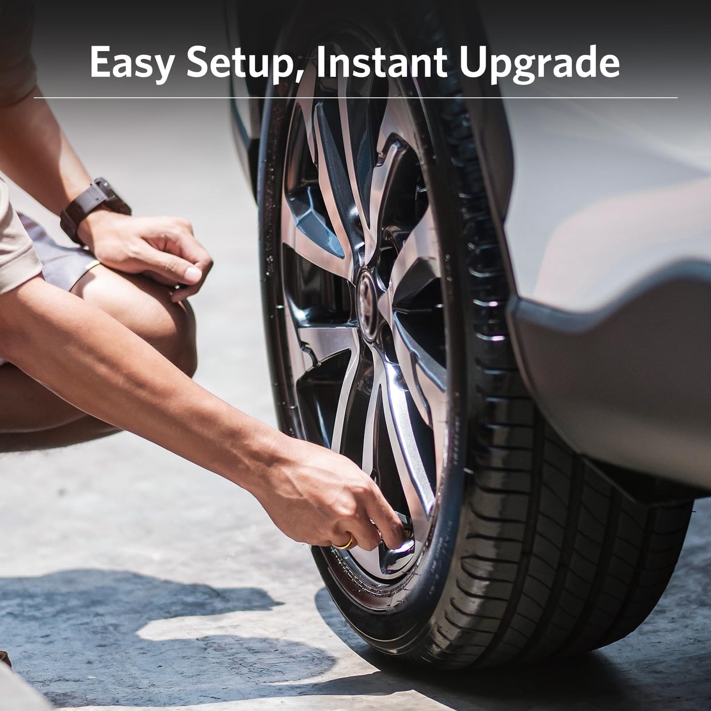 GUTA RV Tire Pressure Monitoring System, Trailer TPMS, 4 Sensors, 6 Alert Modes, Long Range Signal, CLA Charging & 2 USB-A Outputs, Adjustable LCD Display, Ideal for RV Truck Trailer Camper (0-188psi)