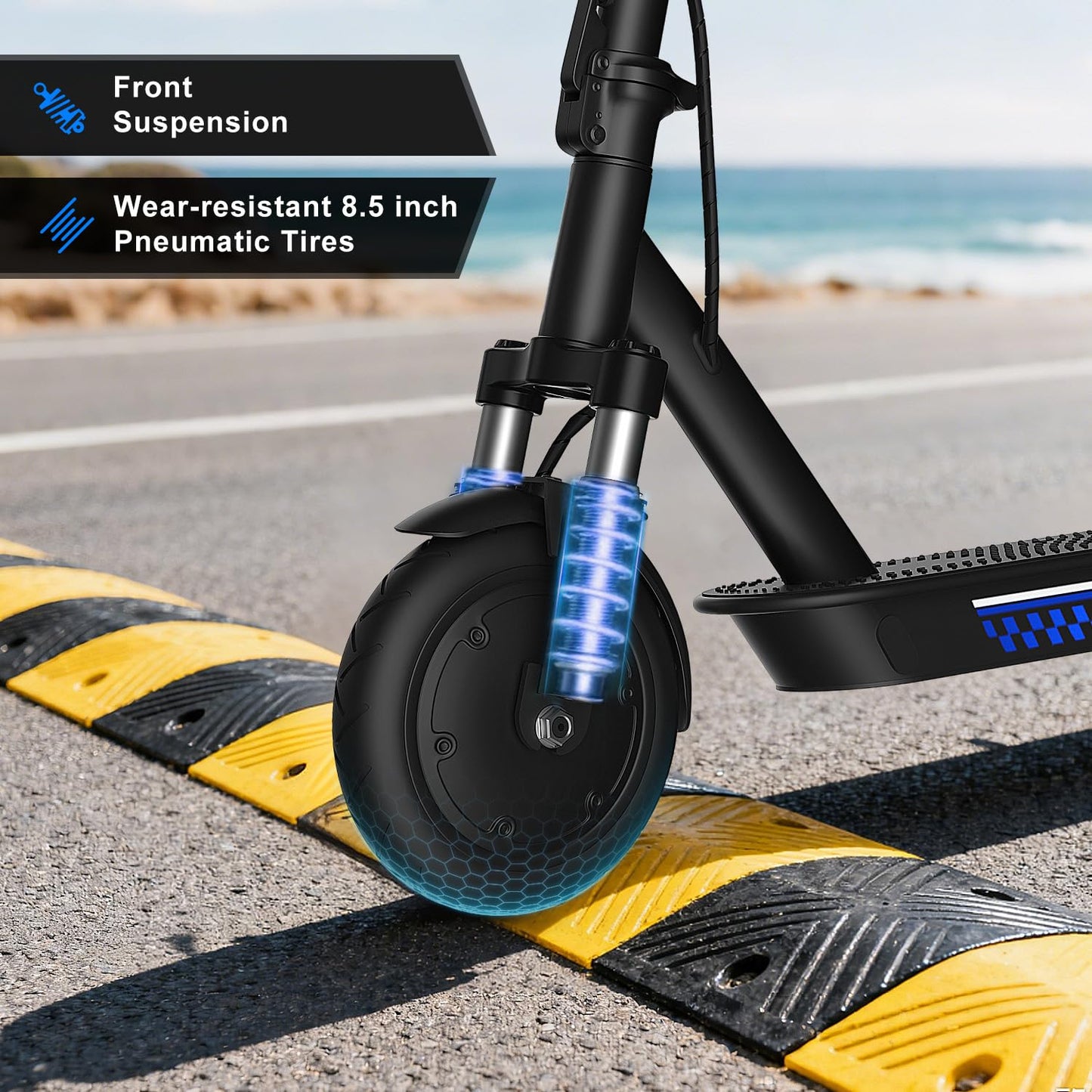 Electric Scooter Adult 350W/500W Motor, Top Speed 19/22 mph, Max 18/22 Miles Ranges, Foldable E Scooters for Adults with Cruise Control APP Control Double Braking for Commuting