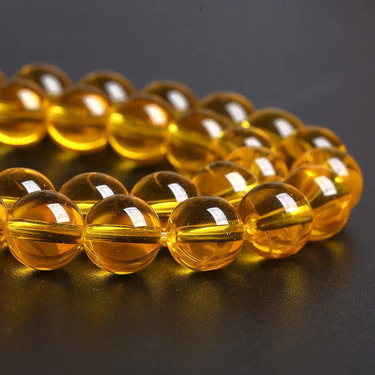 8MM 46PCS Yellow Glass Spacer Loose Beads for Jewelry Making DIY Bracelet Necklace