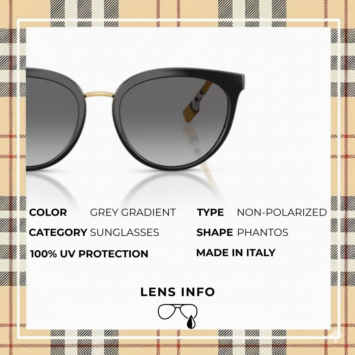 BURBERRY WILLOW BE4316 Phantos Shape Nylon Sunglasses with Luxury Eyewear Kit