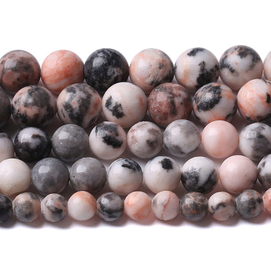 6mm 60pcs Natural Stone Pink Zebra Jasper Loose Beads for Jewelry Making DIY Bracelet Necklace