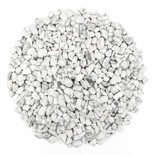 1.1lb Natural Crushed Howlite Crystal Tumbled Chips-Howlite Healing Crystals Chips Bulk, Crushed Crystal Gemstones for Crafts, Beautiful Package for Gift