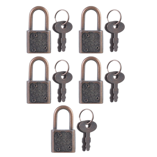 RGYBAO 5Pcs Zincs Alloy Padlock Portable Suitcases Locker Securing Lock Small Luggage Box Lock with Key Diaries Padlocks Key Lo