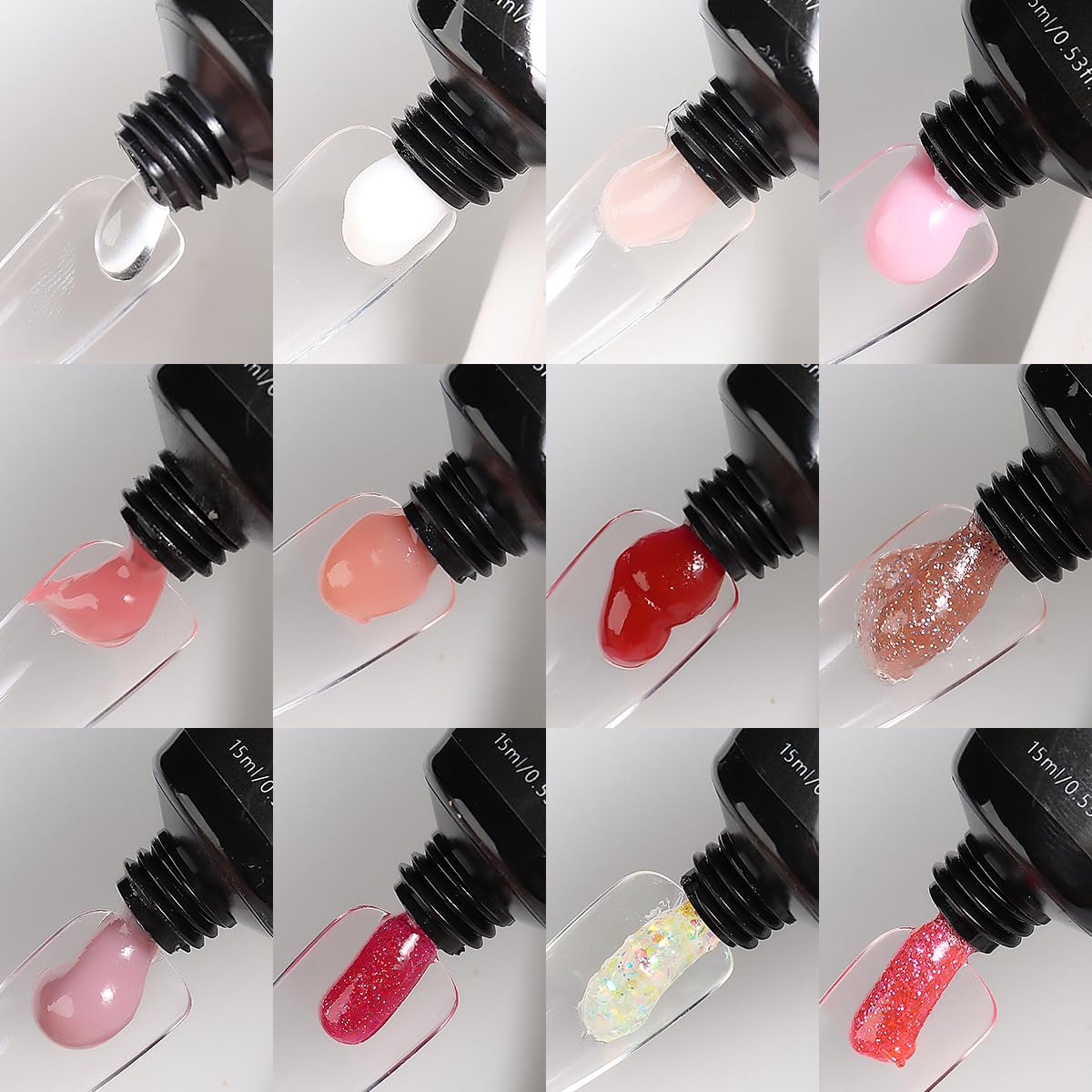 480PCS Dual Nail Form Kit with 12 Colors Poly Nail Gel