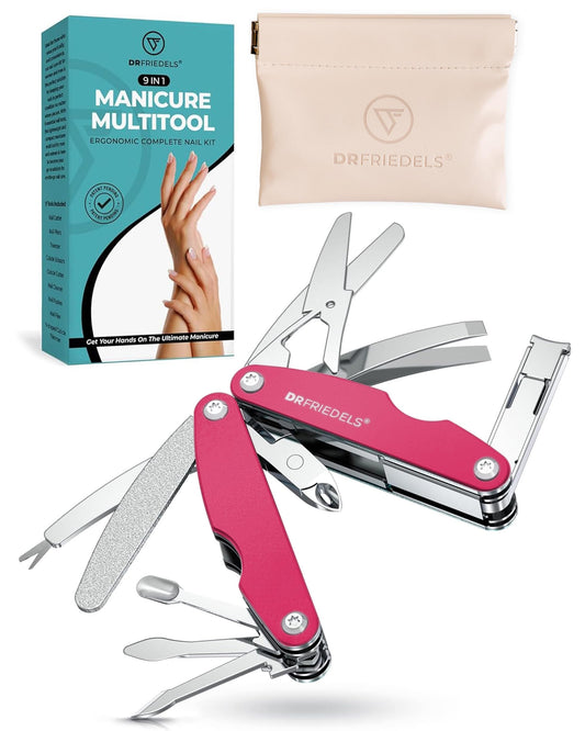 Manicure and Pedicure Kit - 9 in 1 Professional Manicure Set For Women & Men with Cuticle Trimmer, Cuticle Remover, Cuticle Pusher - Nail Techs & Nail Lovers’ Manicure Set Professional by DrFriedels