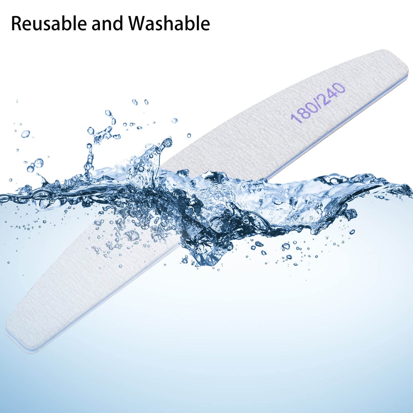 50 Pieces 180/240 Grit Nail Files for Natural Nails, Fingernail Files Double Sided Emery Boards for Nails
