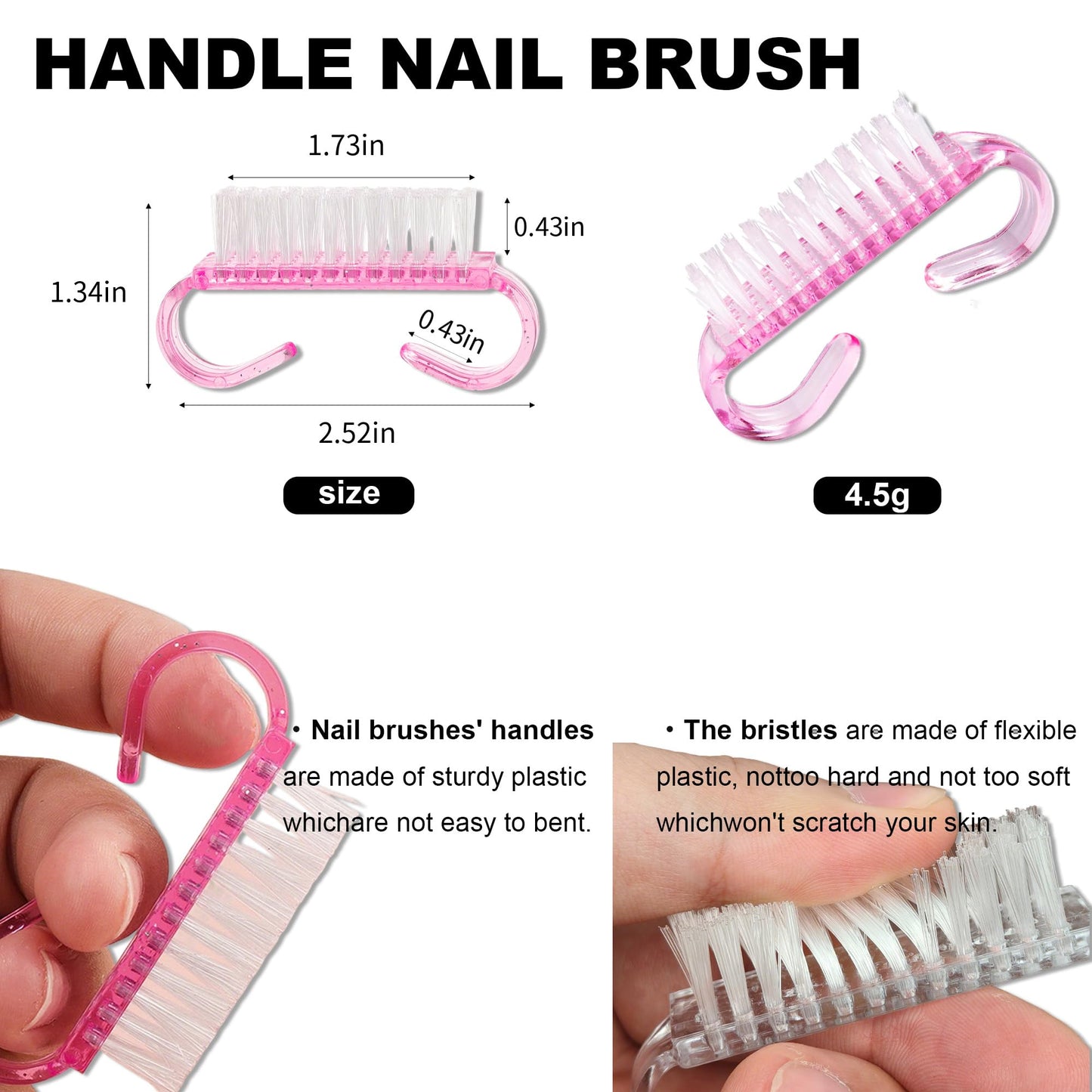 HaimiLiya Pre-treatment Loop Cuticle Pusher and 100/150/180/240 Grit Sandpaper Sheets Nail Brush Set, Nail Care Nail Prep for Manicure Pedicure Nail Art