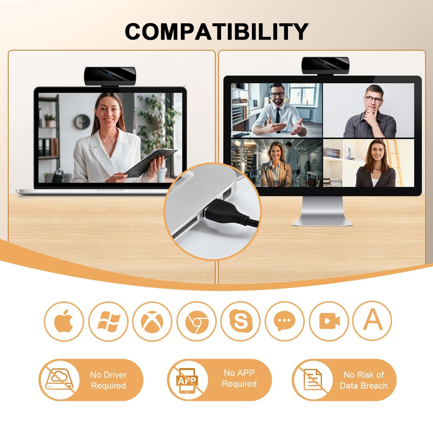 Diccik 1080P Webcam with Microphone, Full HD Video Calling Web Camera, HD Light Correction Streaming Webcam for Zoom/Skype/Teams, Plug and Play PC Camera Web cam for Windows & Mac