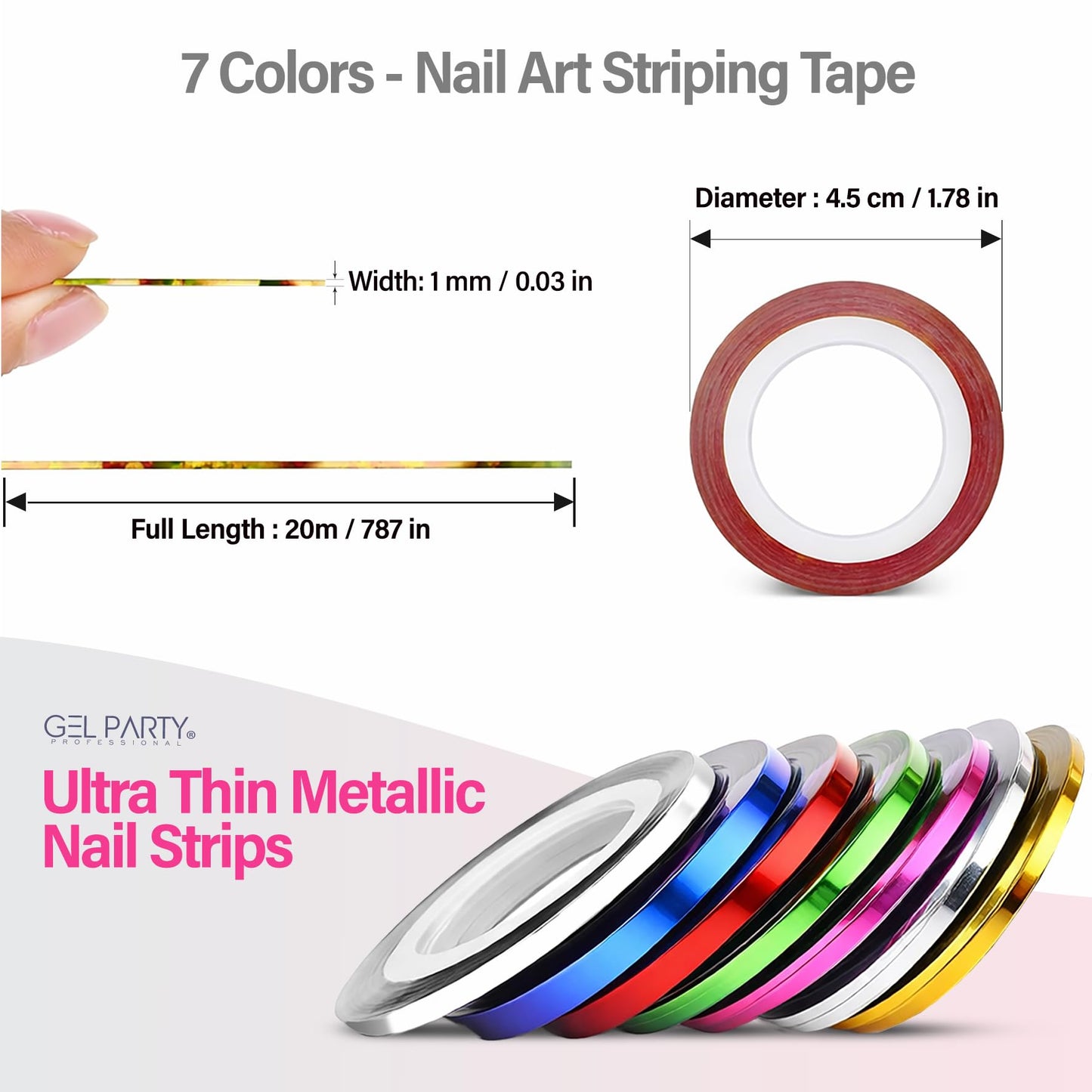 GEL PARTY 38 Pcs Professional Nail Art Brush Kit - All-in-One Nail Design Tools Set with Detail Brushes, Dual-Ended Dotting Pens, Silicone Brushes, Tweezers, Striping Tape & Palette for DIY Manicure