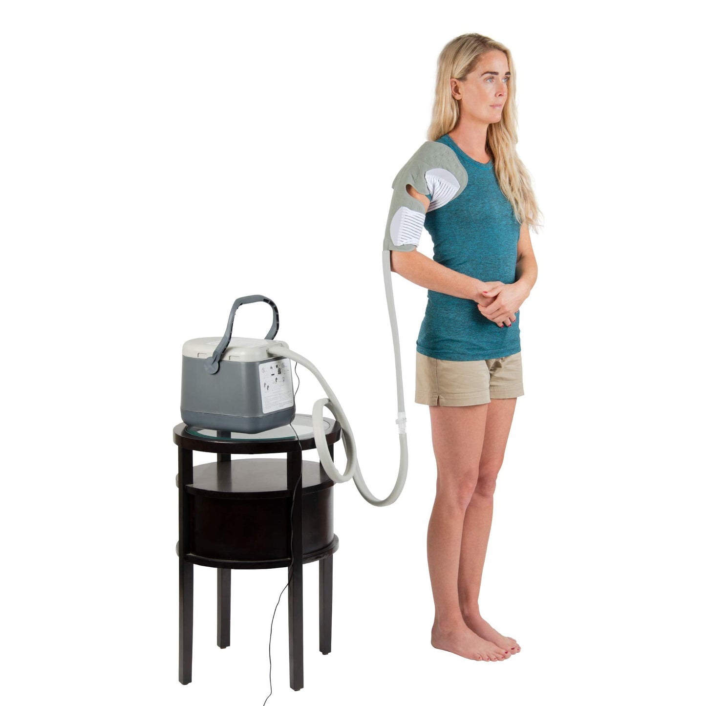 Cold Rush Compact Therapy Ice Machine - Cryotherapy System for Pain Relief & Cold Compression - Post-Surgery & Injury Recovery - with Replacement Cryo Cuff Pads (with Shoulder Pad Large)