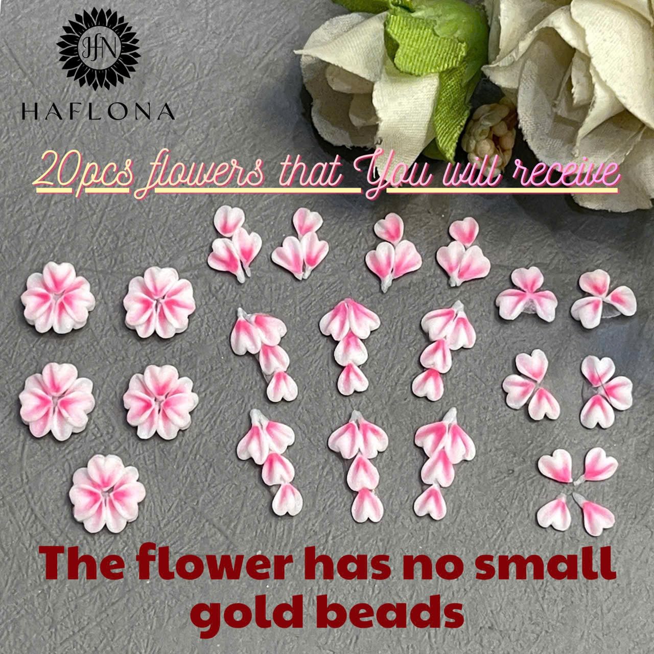 Set 20Pcs Pink Heart 3D Flowers for Nails, Handmade 3D Acrylic Flowers for Valentine - Wedding Nails, Flower Nail Made by Acrylic Powder Design Deco Nail Art Women Girls (15 Pink Heart 2#)