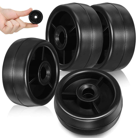 4pcs Gym Roller Wheels Replacement, Small Fitness Equipment Roller Casters Heavy Duty Plastic Exercise Wheels Compatible with Treadmills and Exercise Bikes for Gym Sports Accessories, 80MM Hole