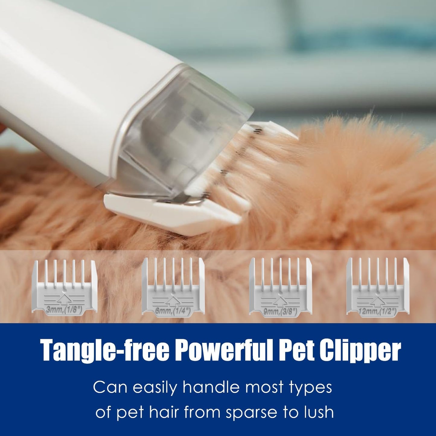 PROMOMO Pet Grooming Kit with 3.4L Oversized Vacuum Suction - 99% Pet Hair Removal - Professional Dog Clippers & Shedding Tools for Cats, Teddy, Poodle, Golden Retrievers (Pearl White)