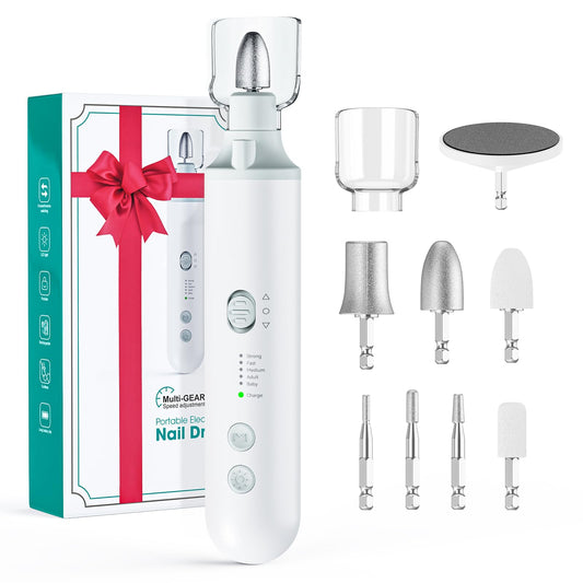Professional Manicure Pedicure Kit, Electric Nail File Set,5 Speeds Hand Foot Care Tool for Nail Grind Trim Polish, Wider Grinder for Thick Nails, for Men Women Seniors