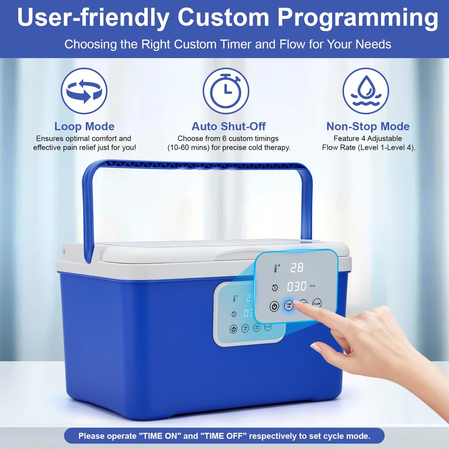 Cold Therapy Machine with Programmable Timer, 13 Quart Ice Machine for Shoulder After Surgery, Portable Cryotherapy Pain Relief w/Compression Pad for Shoulder and Knee