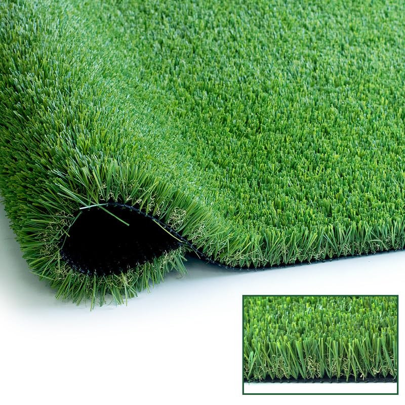 Shuonuo Deluxe Artificial Grass Turf, 1.50" Pile Height Thick Realistic Synthetic Grass Faux Astro Turf Fake Grass, 4FTX10FT,Indoor Outdoor Astro Rug Carpet for Garden Balcony with Drainage Holes