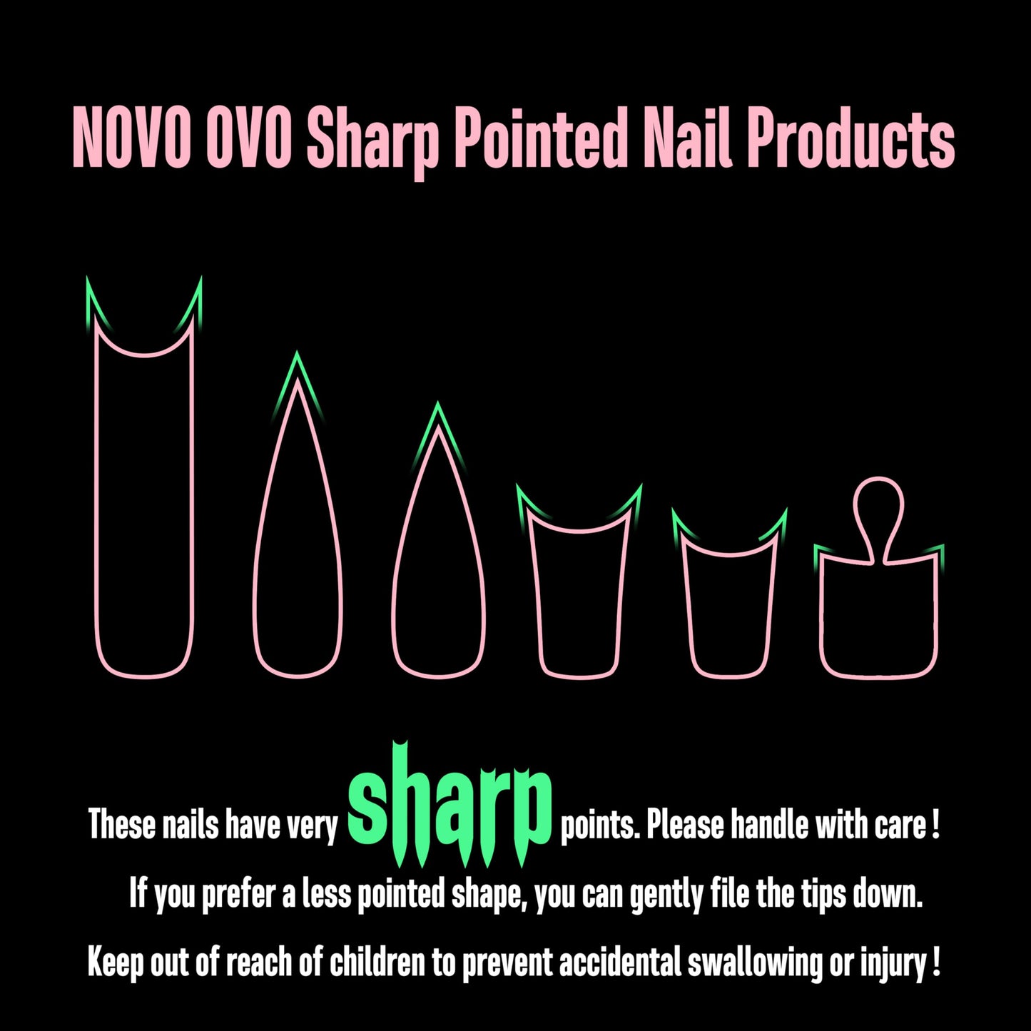 NOVO OVO Halloween Duck Nail White French Tips Press On BROWN PINK with Moon Curve, Medium Extra Thick Full Cover Acrylic,Pre-Etched Wide Soft Gel False Nail Extension for Salon DIY x 15 Sizes 150 pcs