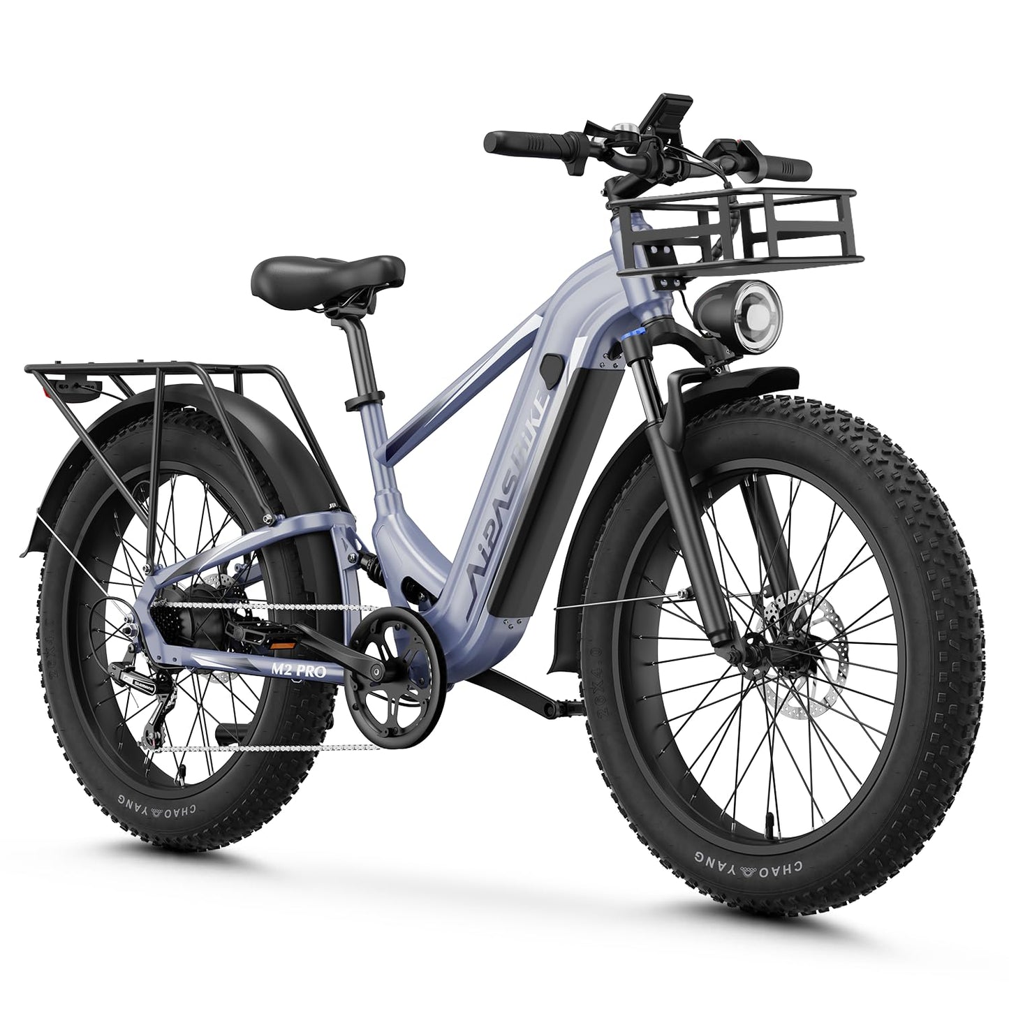LEONX M2 pro Electric Bike,1800W Peak Motor EBike for Adults, 26'' x 4.0'' Fat Tire Electric Bike with 48V 17.5AH Battery, 36MPH 85Miles Long Range Electric Mountain Bike with Front Basket